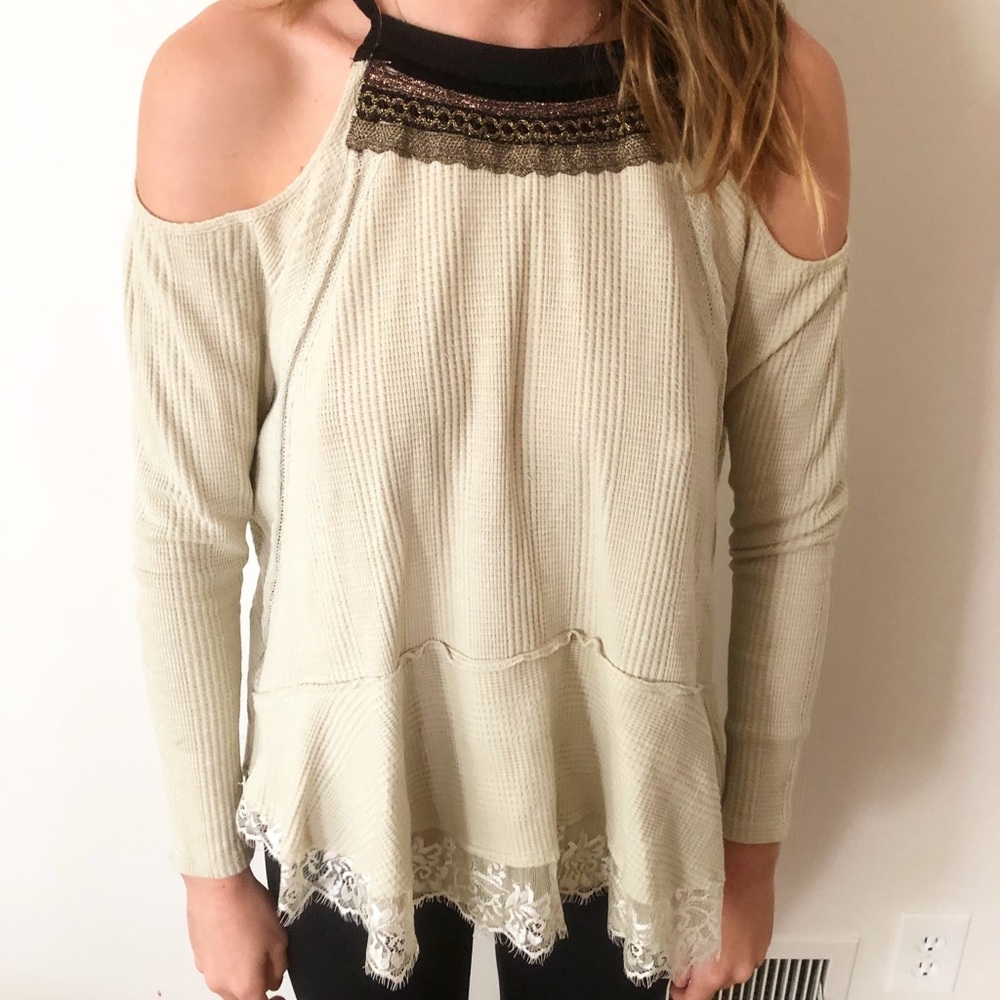 Free people cold shoulder sweater